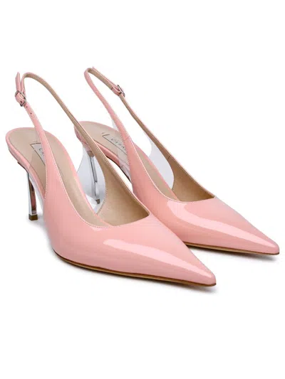 Casadei 'superblade' Tiffany Patent Leather Slingbacks In Pink