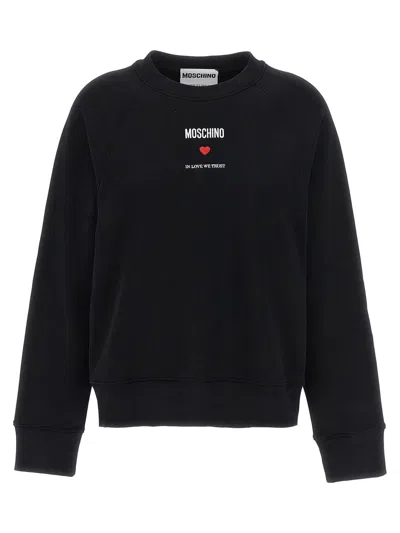 Moschino In Love We Trust Sweatshirt Black In Negro