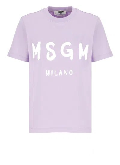 Msgm T-shirts And Polos Purple