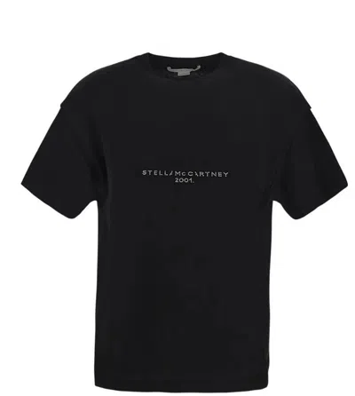Stella Mccartney Crystal Logo T-shirt In Black