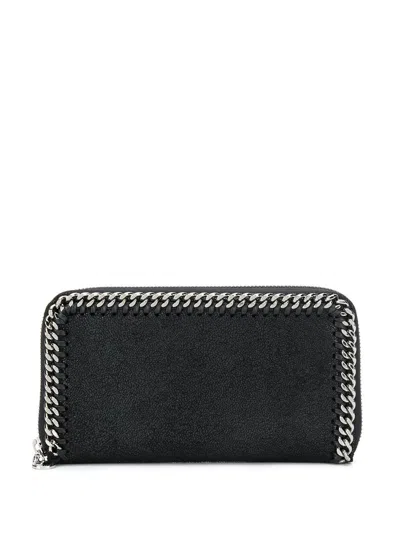 Stella Mccartney Falabella Zipper Continental Accessories In Black
