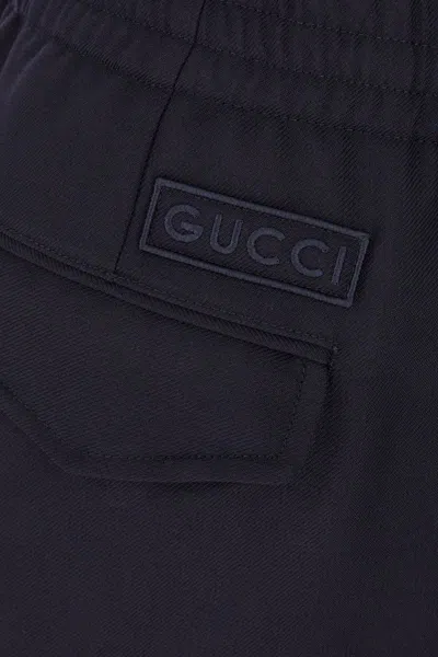 Gucci Wool Trousers In Blue