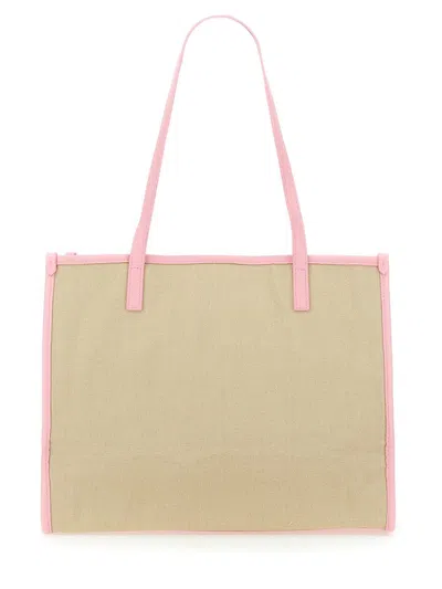 Msgm Tote Bag With Logo In Pink