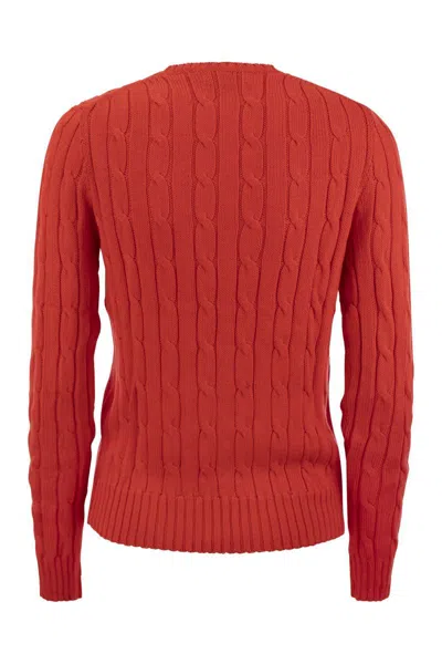 Polo Ralph Lauren Slim-fit Cable Knit In Red