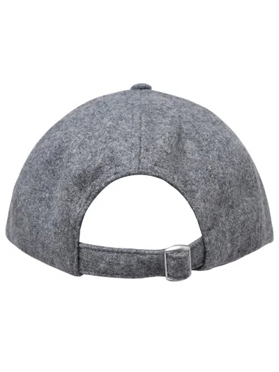 Woolrich Premium Hat In Melange Grey Wool Blend In Gray