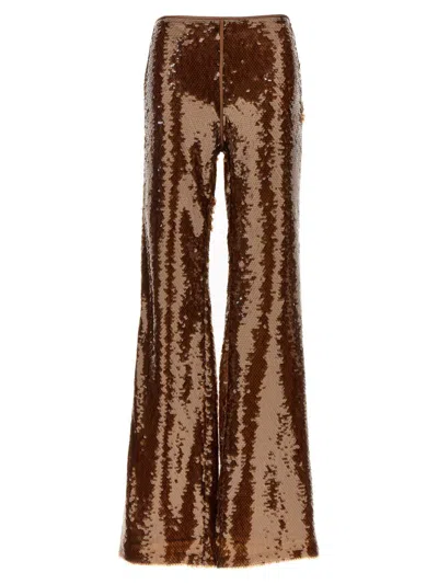 Alberta Ferretti Sequin Pants In Brown