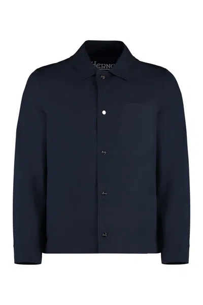 Herno Technical Fabric Shirt In Blue