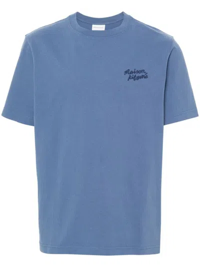Maison Kitsuné Maison Kitsune Handwriting T Shirt Blue