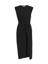 Derek Lam 10 Crosby Landry Knit Front-twist Midi Dress In Black