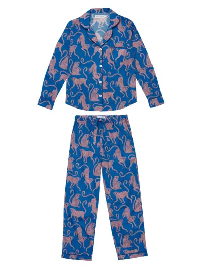 Desmond & Dempsey Women's Chango Print Pajama Set In Blue Pink