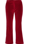 ALTUZARRA NETTLE CROPPED VELVET FLARED PANTS