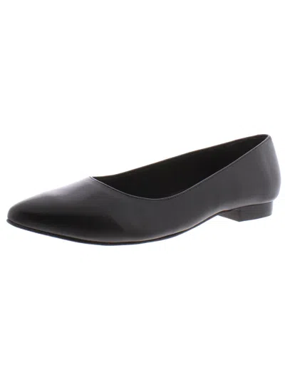 Walking Cradles Reece Womens Leather Pointed Toe Ballet Flats In Black