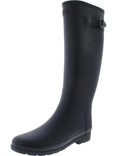 Hunter Refined Logo Tall Slim Fit Womens Boots In Black