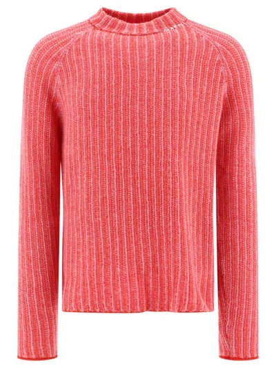 Marni "degradé Stripes" Sweater In Red