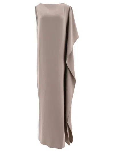 Max Mara Crepe-de-chine Gown In Grey