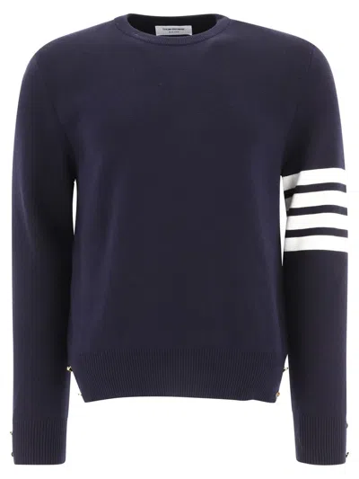 Thom Browne "4-bar" Sweater In Blue