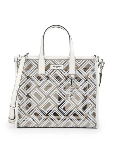 Karl Lagerfeld Nouveau Medium Clear Tote In White