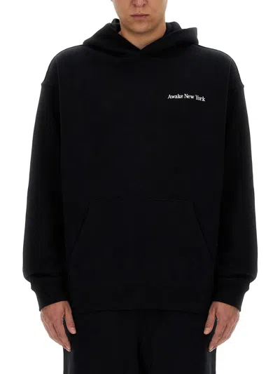Awake Ny Serif Sweatshirt In Black
