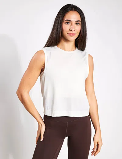 Varley Page Seamless Crop Tank In White