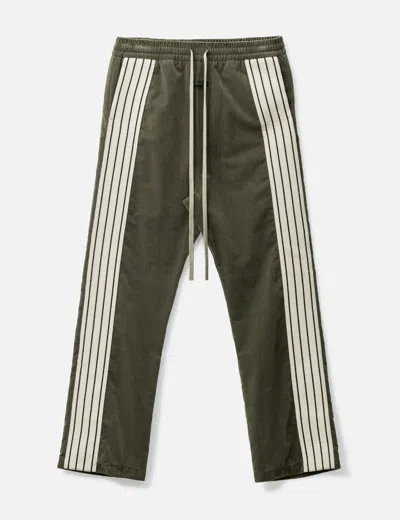 Fear Of God Forum Straight-leg Grosgrain-trimmed Cotton-corduroy Track Trousers In Brown