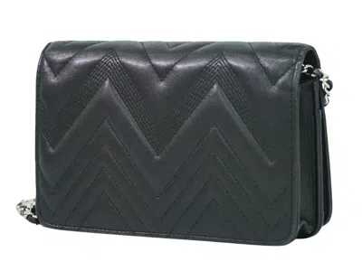 Pre-owned Chanel Shoulder Bag Black Leather Wallet  ()