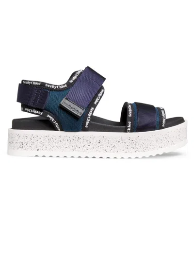 See By Chloé Pipper Flatform Sandals In Blue