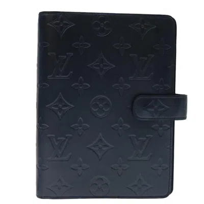 Pre-owned Louis Vuitton Agenda Mm Navy Patent Leather Wallet  ()