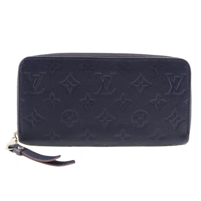 Pre-owned Louis Vuitton Zippy Navy Leather Wallet  ()