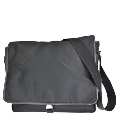 Prada Tessuto Black Synthetic Shoulder Bag () In Gray