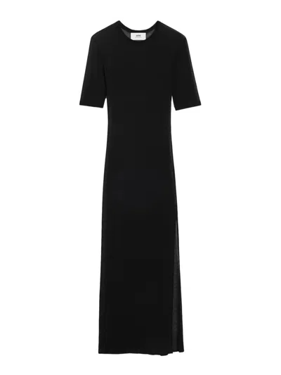 Ami Alexandre Mattiussi Lyocell Maxi Dress In Black