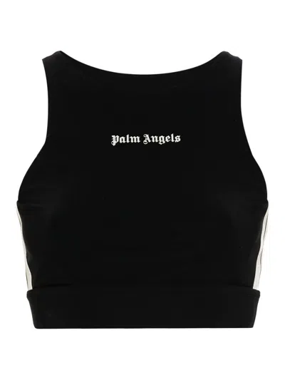 Palm Angels Logo-print Performance Top In Black