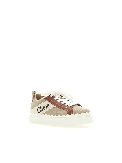Chloé Sneakers In White - Brown 1