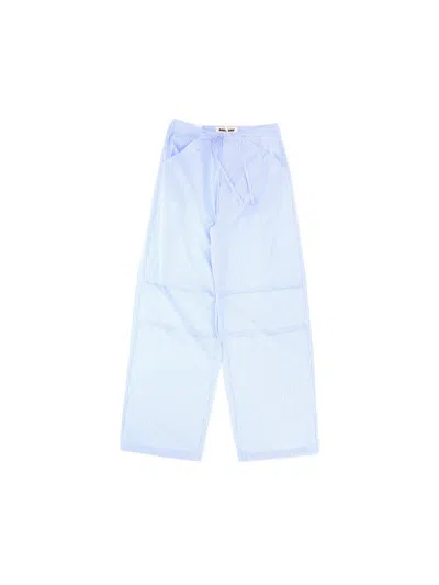 Darkpark Daisy Milit Trousers In Light Blue/white