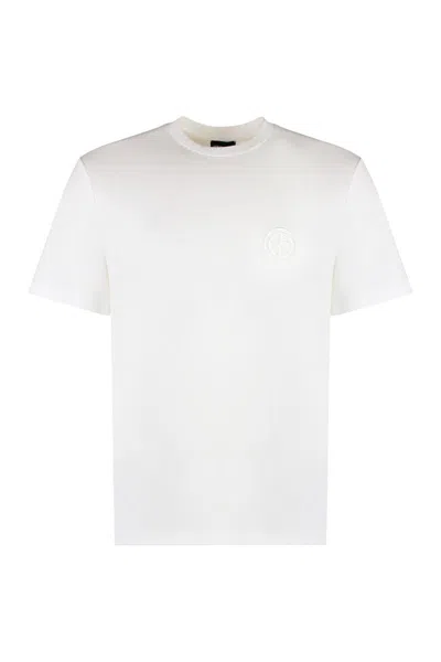 Giorgio Armani Cotton Crew-neck T-shirt In White