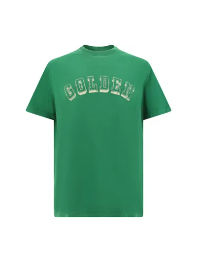Golden Goose T-shirts In Green/white