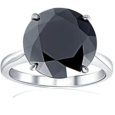 Pompeii3 8 Ct Black Moissanite Solitaire Engagement Ring 10k White Gold In Multi