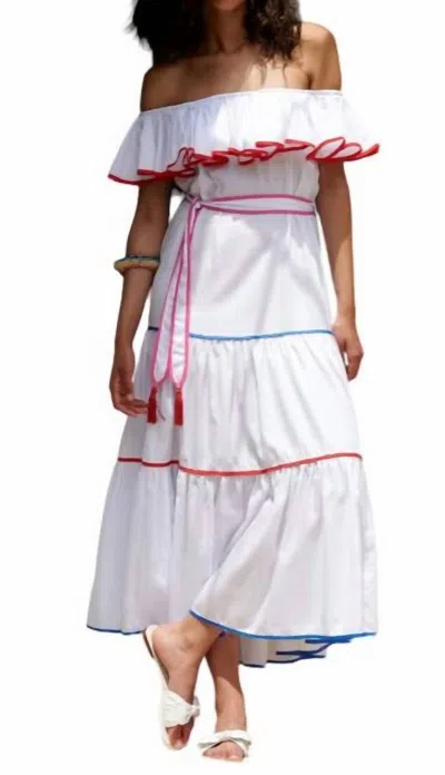 Paolita Bianca Off Shoulder Midi Dress In Aruba White In Multi