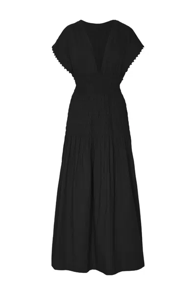 Pinkfilosofy Sorano Reversible Neckline Midi Dress In Black
