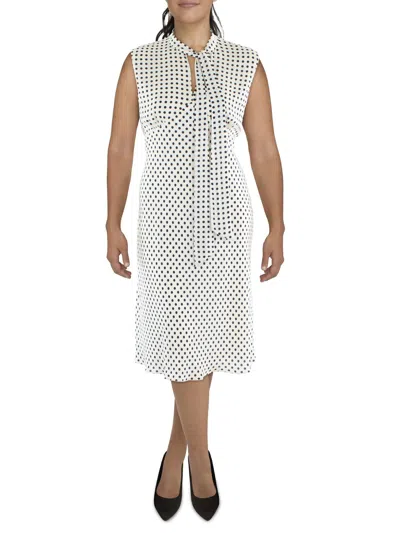 Lauren Ralph Lauren Womens Polka Dot Midi Sheath Dress In Multi