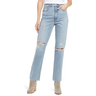 Slvrlake Sierra Distressed High-rise Straight-leg Jeans In Multi
