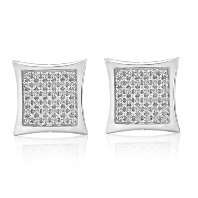 Pompeii3 1/3ct Natural Diamond Pave Square Framed Womens Earrings In White Or Yellow Gold