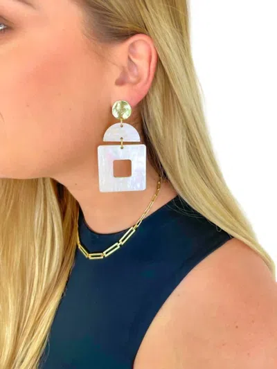 Taylor Shaye Women's Shimmer Acrylic Drop Earrings In White
