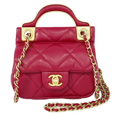 Pre-owned Chanel Classic Flap Leather Shoulder Bag () In Red