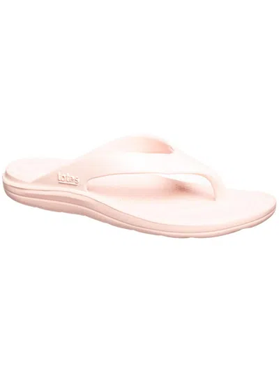 Totes Womens Round Toe Slip On Flip-flops In Pink