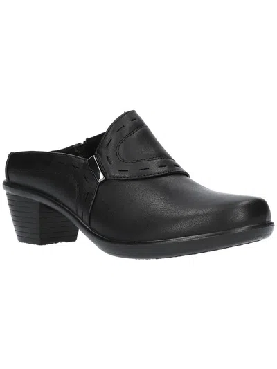 Easy Street Womens Faux Leather Clogs In Black