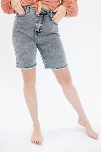 Entro The Becca High Waist Denim Shorts In Medium Wash In Multi