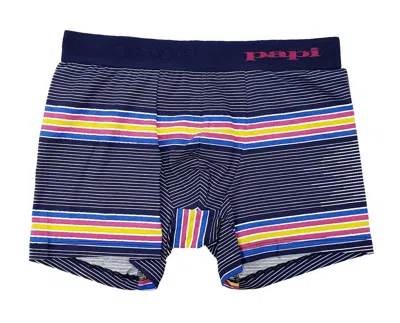 Papi Men's Beachside Stripes Boxer Brief In Very Berry In Pink