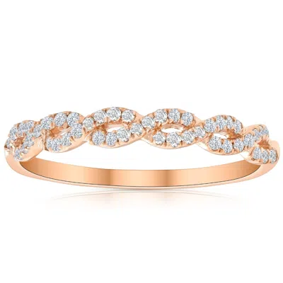 Pompeii3 1/4 Carat (ctw) Round White Diamond Ladies Swirl Wedding Ring 10k Rose Gold In Multi