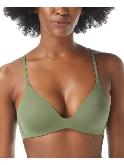 Vince Camuto Womens V-neck Beachwear Bikini Swim Top In Green