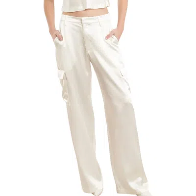 Sprwmn Silk Baggy Cargo Pants In White